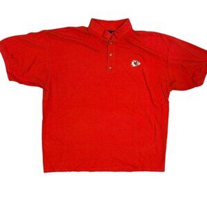 Reebok Kansas City Chiefs NFL Football Red Polo Shirt Short Sleeve XL